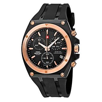 Swiss Military Quartz Analog Man Watch with SM34021.05 Rubber Bracelet