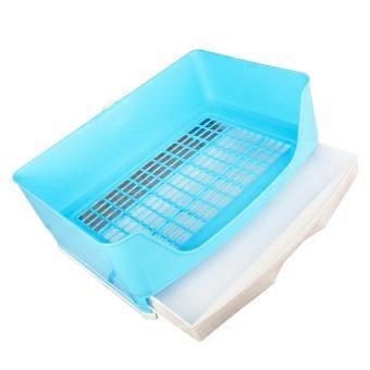 Rabbit Litter Box with Splash Guard, Easy Drawer Cleaning Small Animal Potty for Guinea Pigs