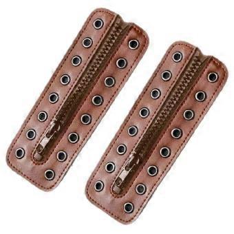 Schnürsenkel mit Reißverschluss, wasserdichtes Kunstleder, Ersatz für Schnürsenkel mit Reißverschluss, geeignet für Stiefel, mit 8 Löchern, für Damen und Herren.