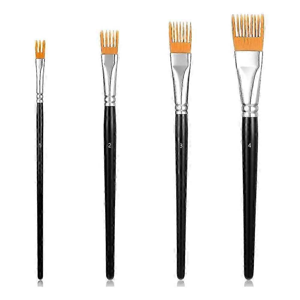 4pc Textured Comb Brush Set Nylon