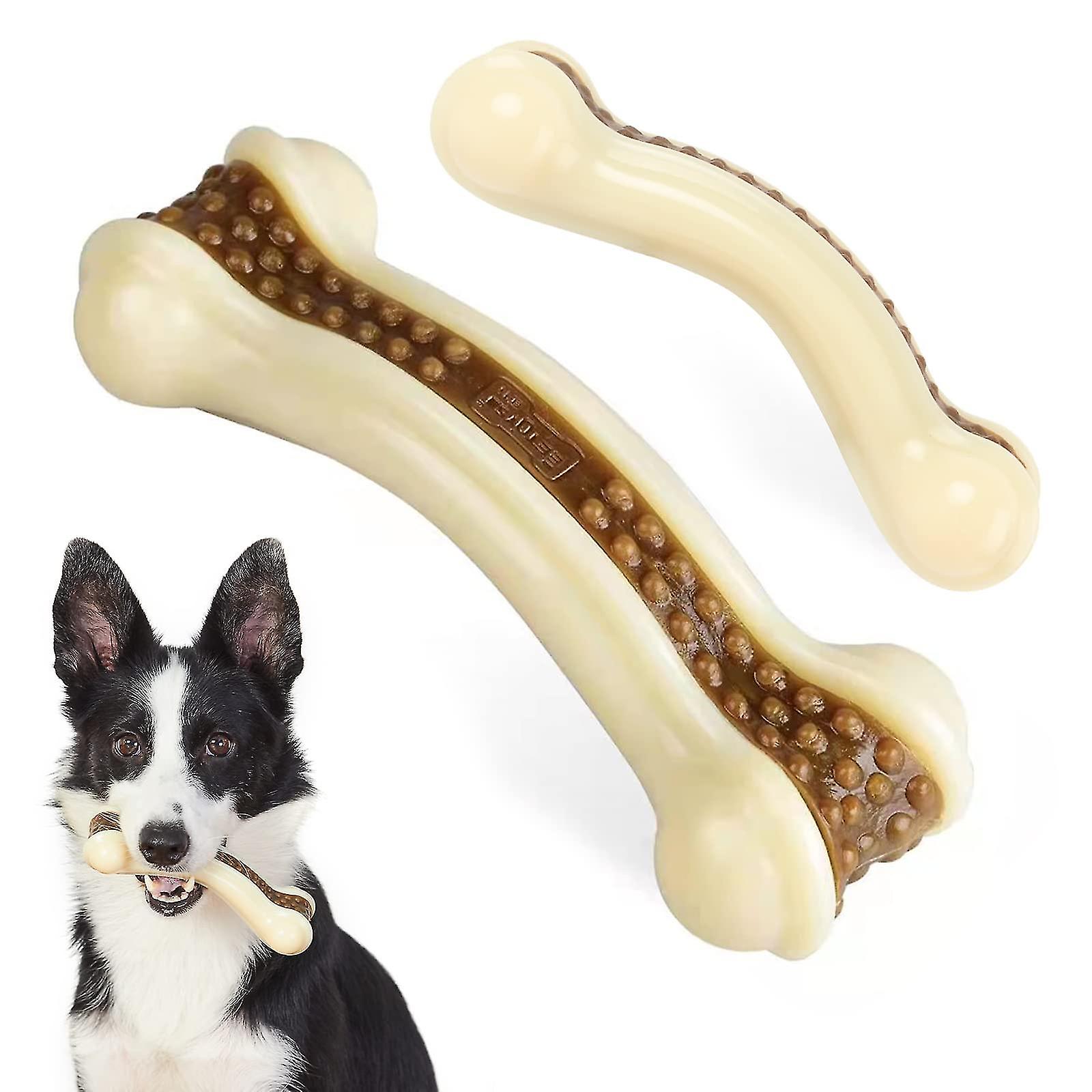 Dog Chew Toys For Aggressive Chewers, Real Beef Flavor Durable Dog Teething Chew Toys