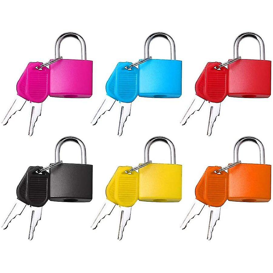 6 Pieces Suitcase Lock With Key, Mini Padlock With Key Luggage Lock Security Lock With Key (colorful)