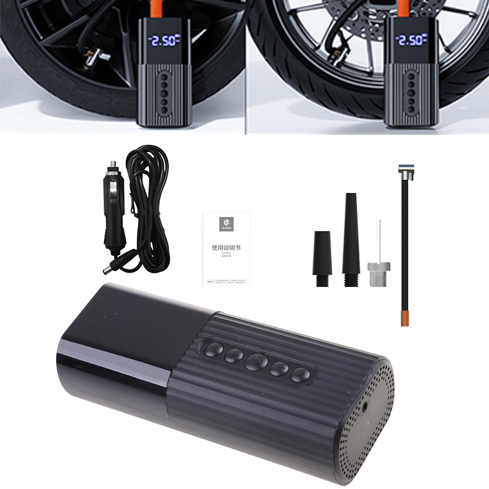 Tire Inflator Pump Portable Air Compressor Car Digital Display Pressure Gauge