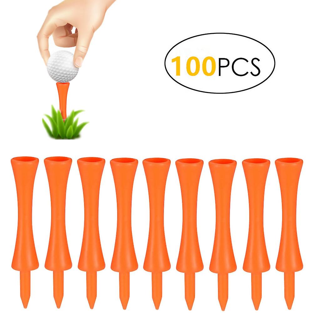 100 Pack Golf Tees, 70mm Plastic Golf Tees, Reduce Friction & Side Spin