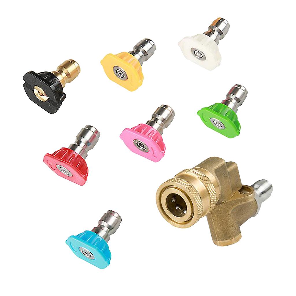 7pcs Pressure Washer Spray Nozzle Tips, 1/4 Quick Connect, Multiple Degrees