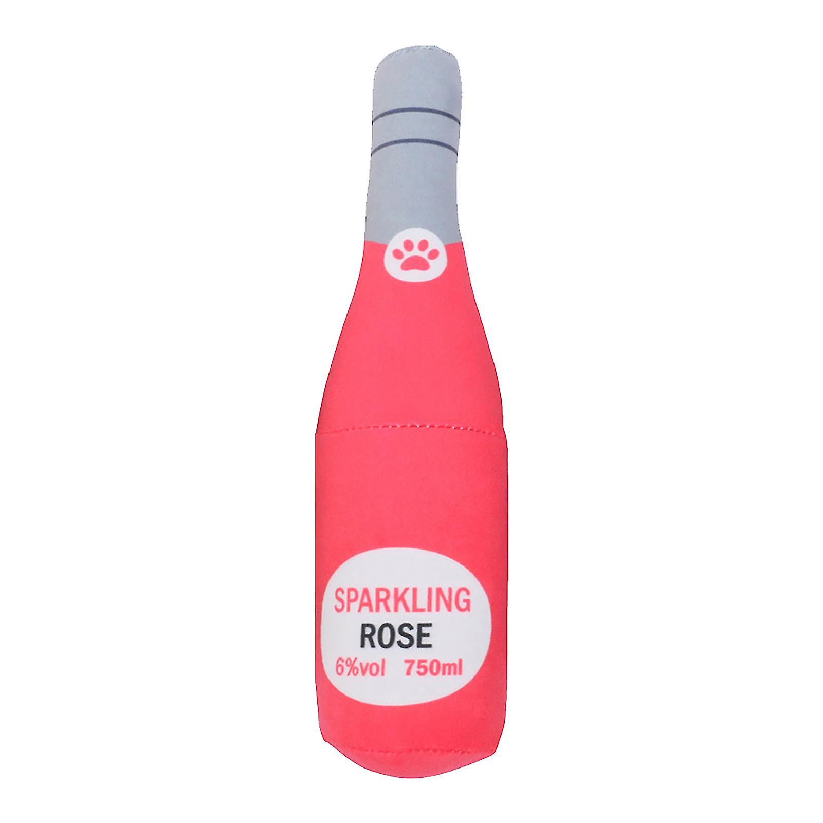 Soft Durable Squeaky Sound Playing Fun Cute Dog Plush Toy Home Wine Bottle Shape