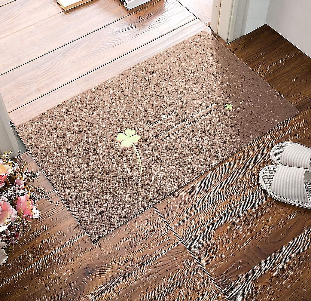 Pxcl Door Mat Door Mat Entrance Mat Entrance Mat Dust Collection Mat Non-slip Step Mat Door Carpet Many Patterns 40x60cm Four-leaf Clover (gray Leaf)