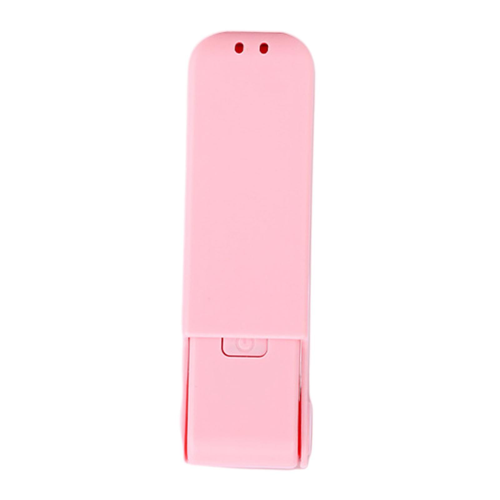 Mini Hand Held Fold Fan Adjustable Portable Rechargeable Office Pink Small