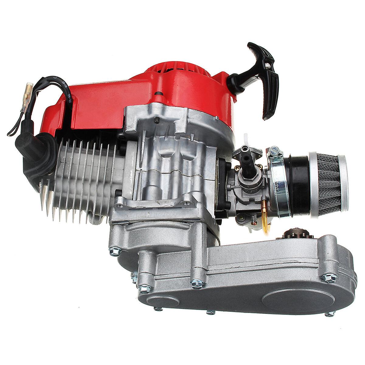 49Cc 2-stroke Engine With Transmission & Pull Start For Mini Moto Dirt Bike - Red