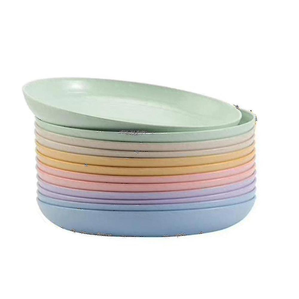 12pcs 9 Inch Lightweight Wheat Straw Plates,plastic Plates