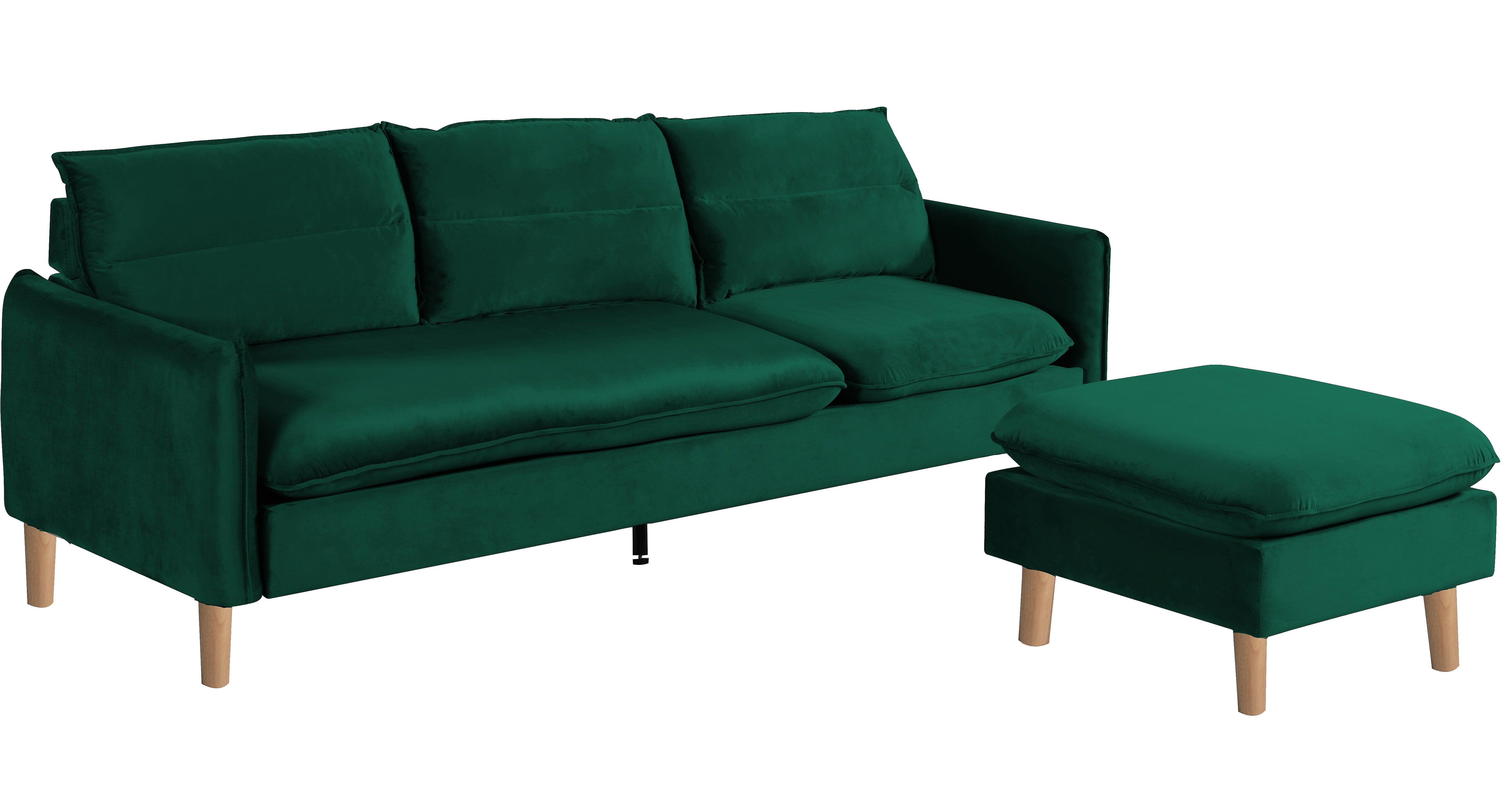 Aida 3 Seater Fabric Sofa With Matching Stool (various Colours)