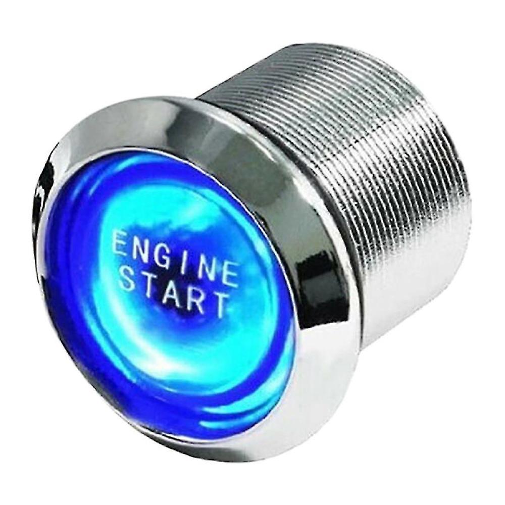 Universal For Car Engine Start Push Button Switch Ignition Starter Kit Blue Led Car Check Eengine L