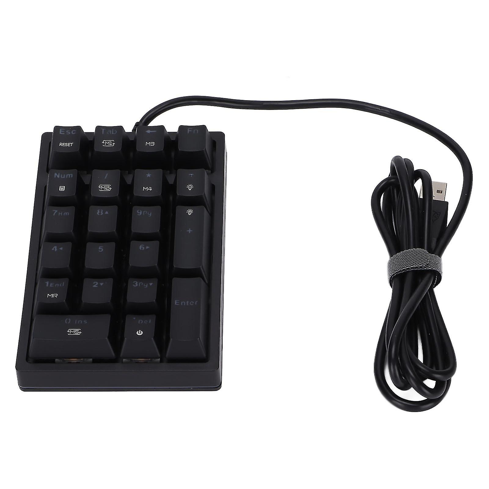 Wired Keyboard Rgb Backlight Stepped Keycap Programmable Buttons 21 Keys Mechanical Keyboardgreen Shaft