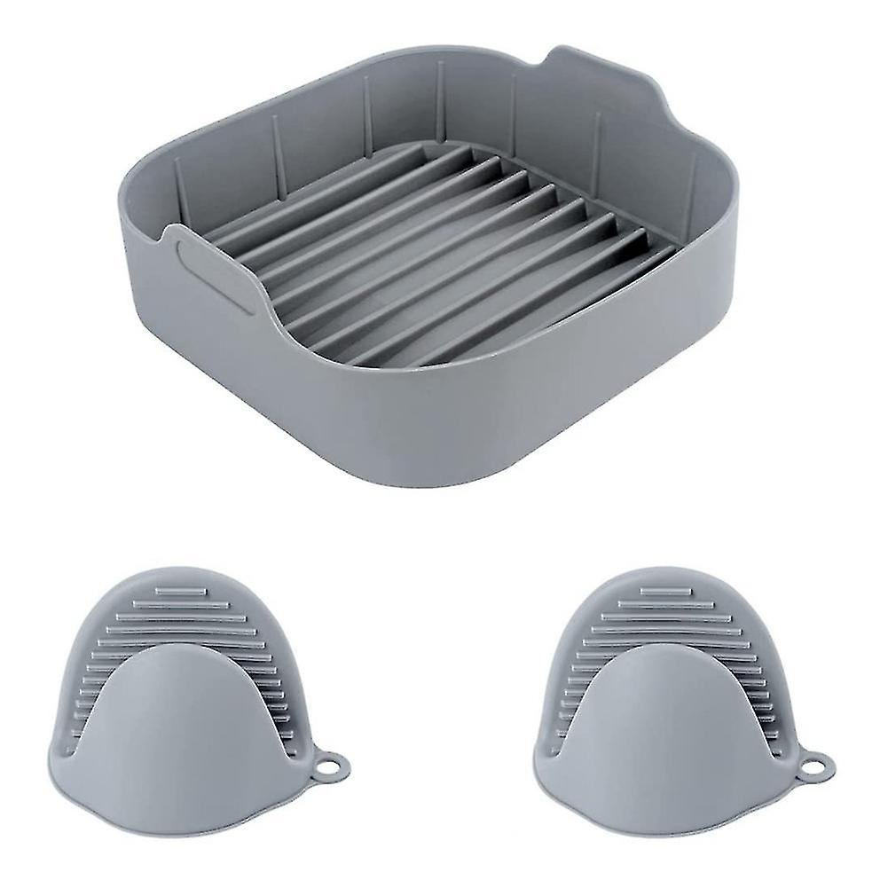 Airfryer Silicone Pot Airfryer Reusable Liners With Heat-proof Gloves For 5.5 Qt Or Bigger Square A