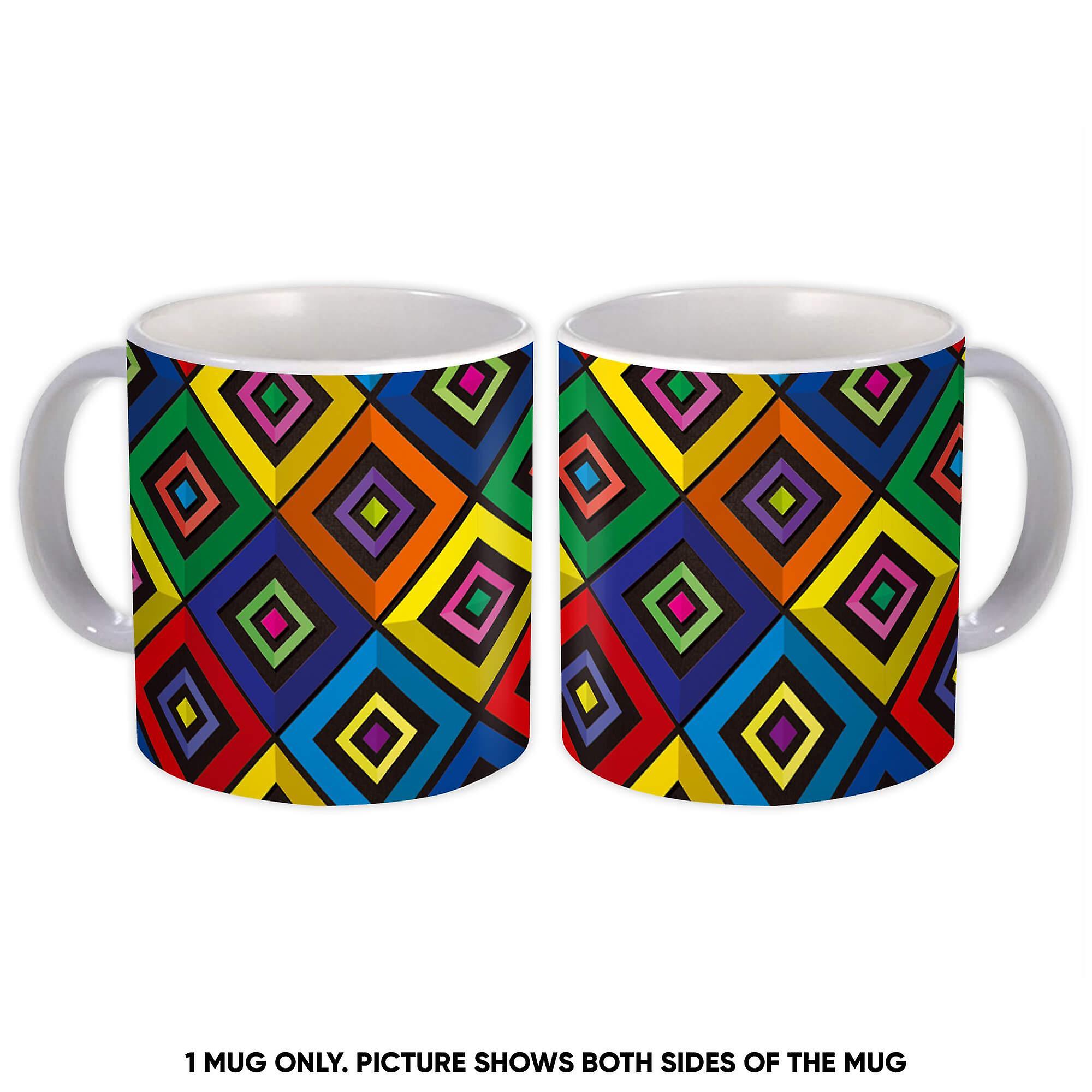 Gift Mug: Rainbow Tartan Pattern Colorful