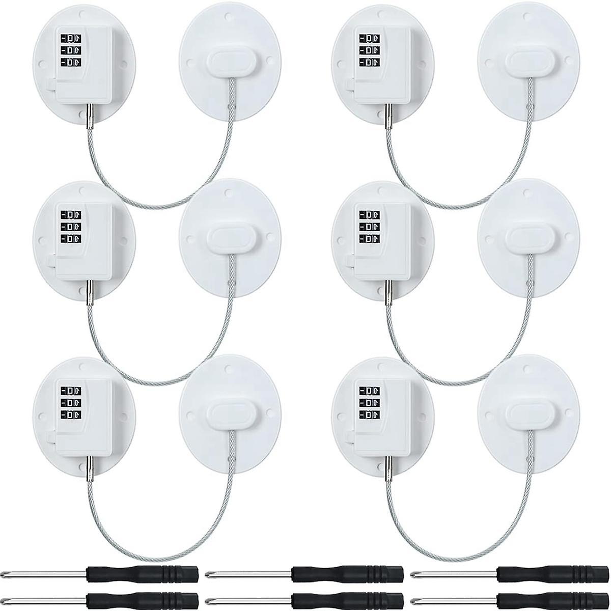 6 Pcs Cabinet Locks with Combination Fridge Lock Combo Child Safety Combination Lock with 6 Screwdr