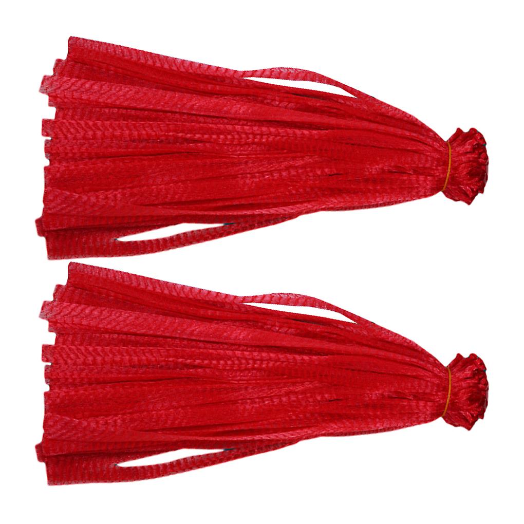2packs Easy To Store Nylon Mesh Vegetable Net Bag For Fresh Produce Reusable Net Bag Fruit Net Bag white red 45cm
