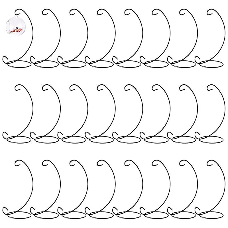 24Pcs 9In Ornament Display StandIron Hanging Stand Rack Holder Ornament Holder Hanger Hook for Home
