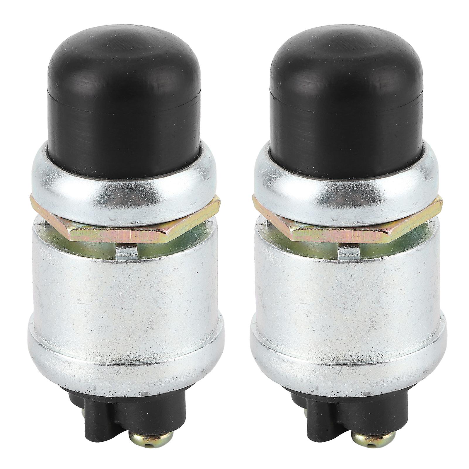 2Pcs Horn Engine Start Switch SPST Push Button Starter Waterproof 50A 12V for Car Boat