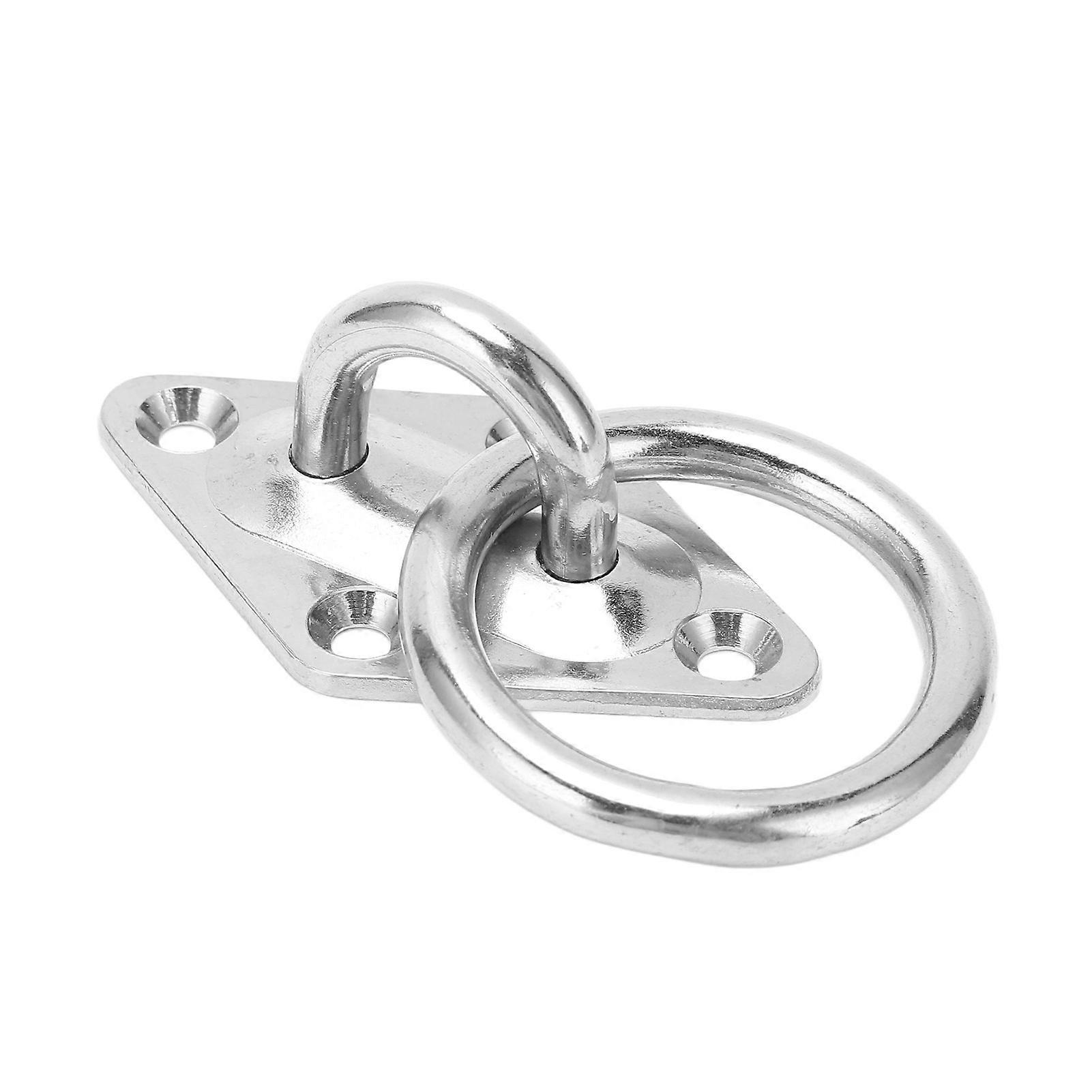 316 Stainless Steel Wall Mounting Ring Diamond Eye Plate M6 x 66 x 40mm for Boat Yacht