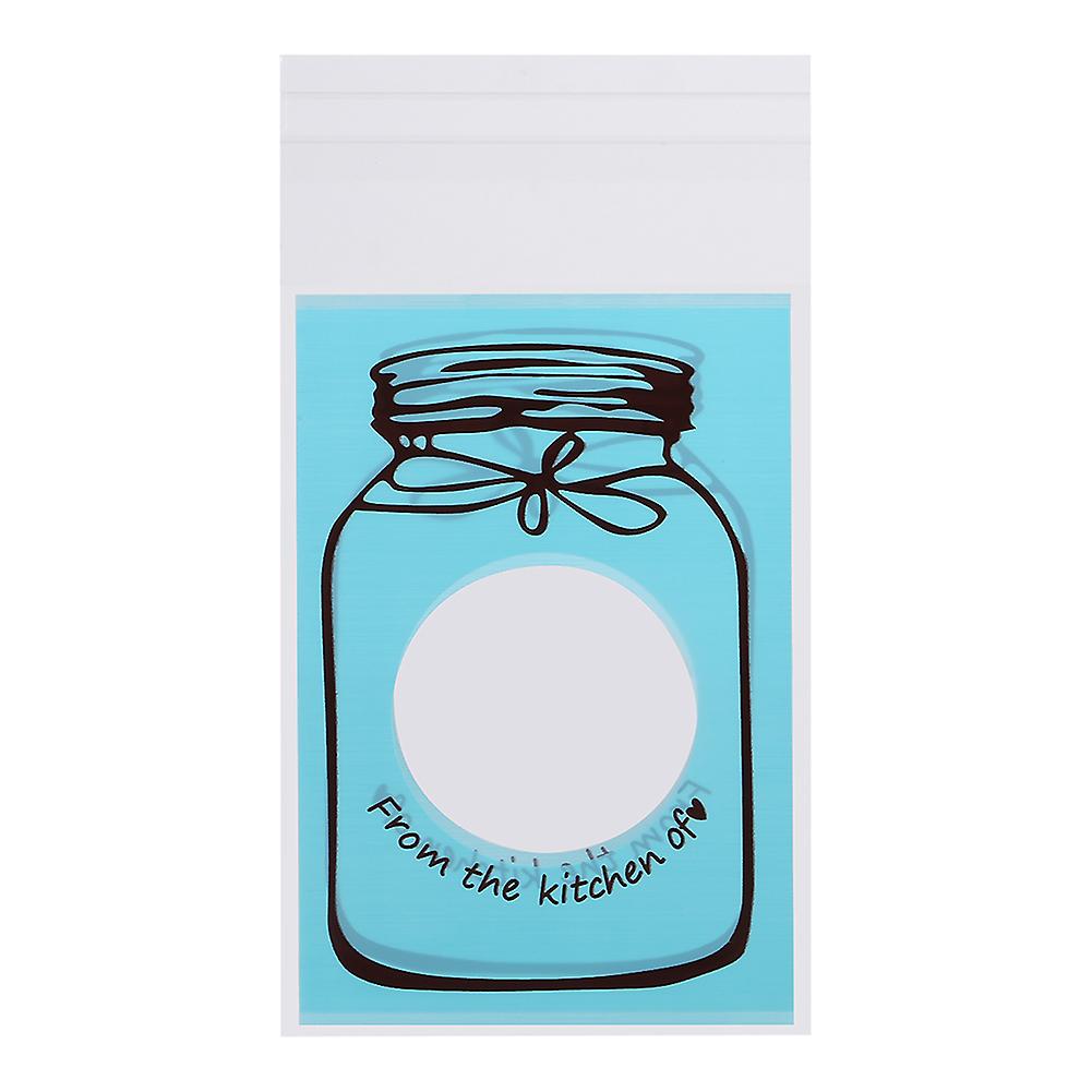 nobrands Candy Bag -Cookie bag Lovely Plastic Candy Biscuit Cookies Gift Packaging Bag Party Supplies New 4 Colors 100pcs/Pack(7 * 10+3 Blue)