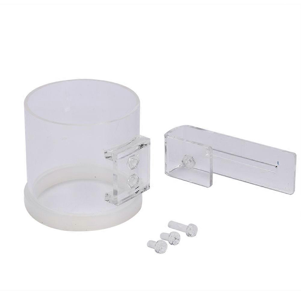 1Pc Transparent Acrylic Feeder Ring Fish Tank Floating Clear Feeding Cup with Hook