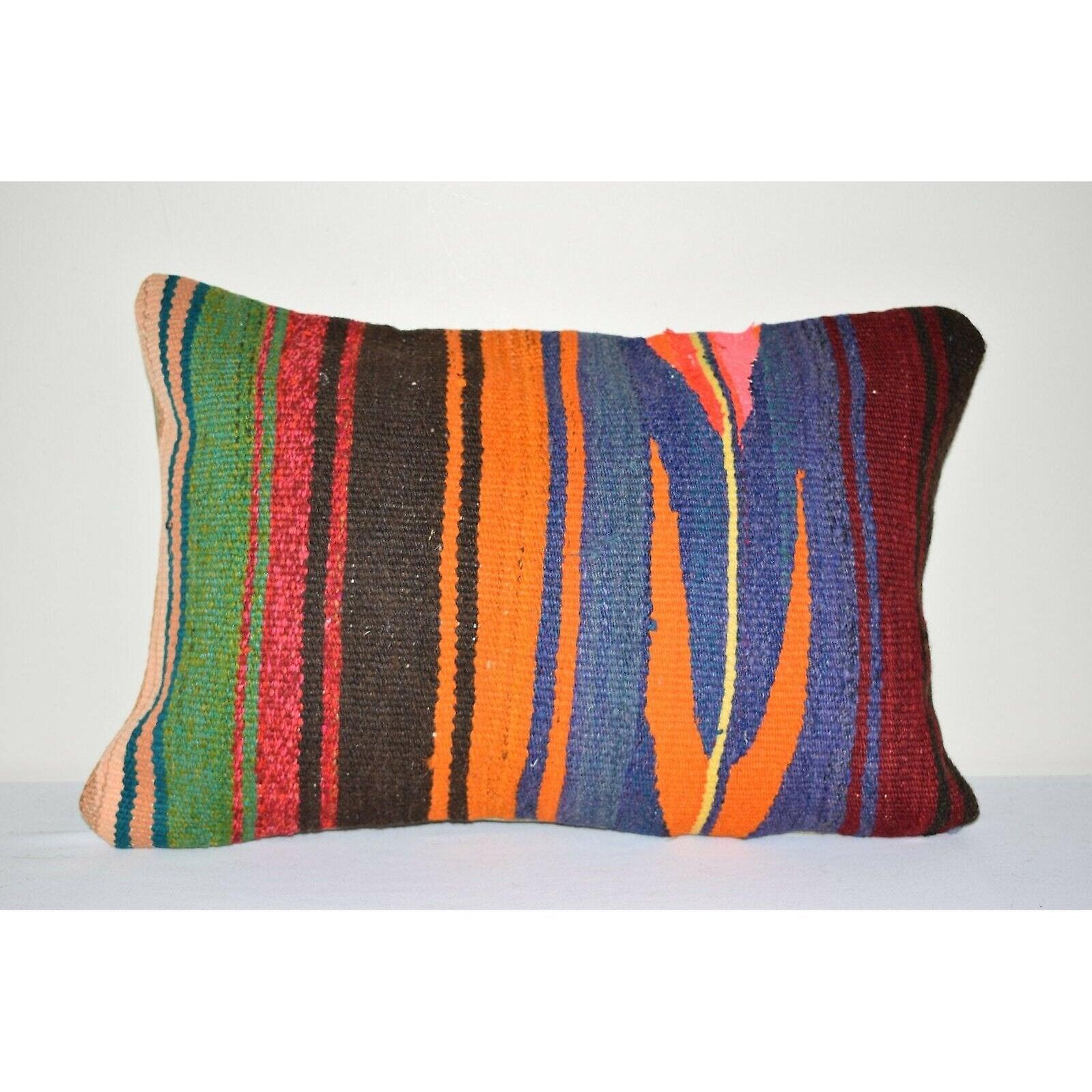 Turkish Lumbar Pillow Tribal Design Anatolian Cushion Cover