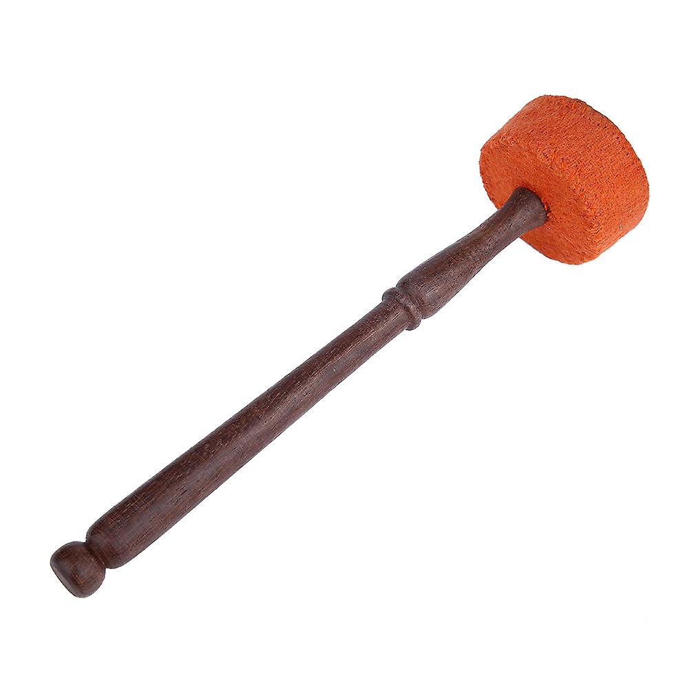 Handmade Felted Hardwood Mallet for Tibetan Singing Bowl (Orange)