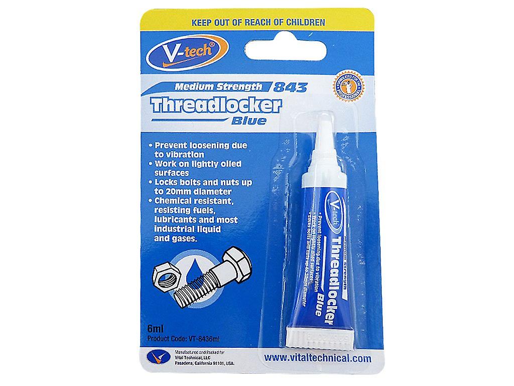 V-tech Anaerobic Thread Lock Blue Medium Strength 6ml Locks Nuts & Bolts