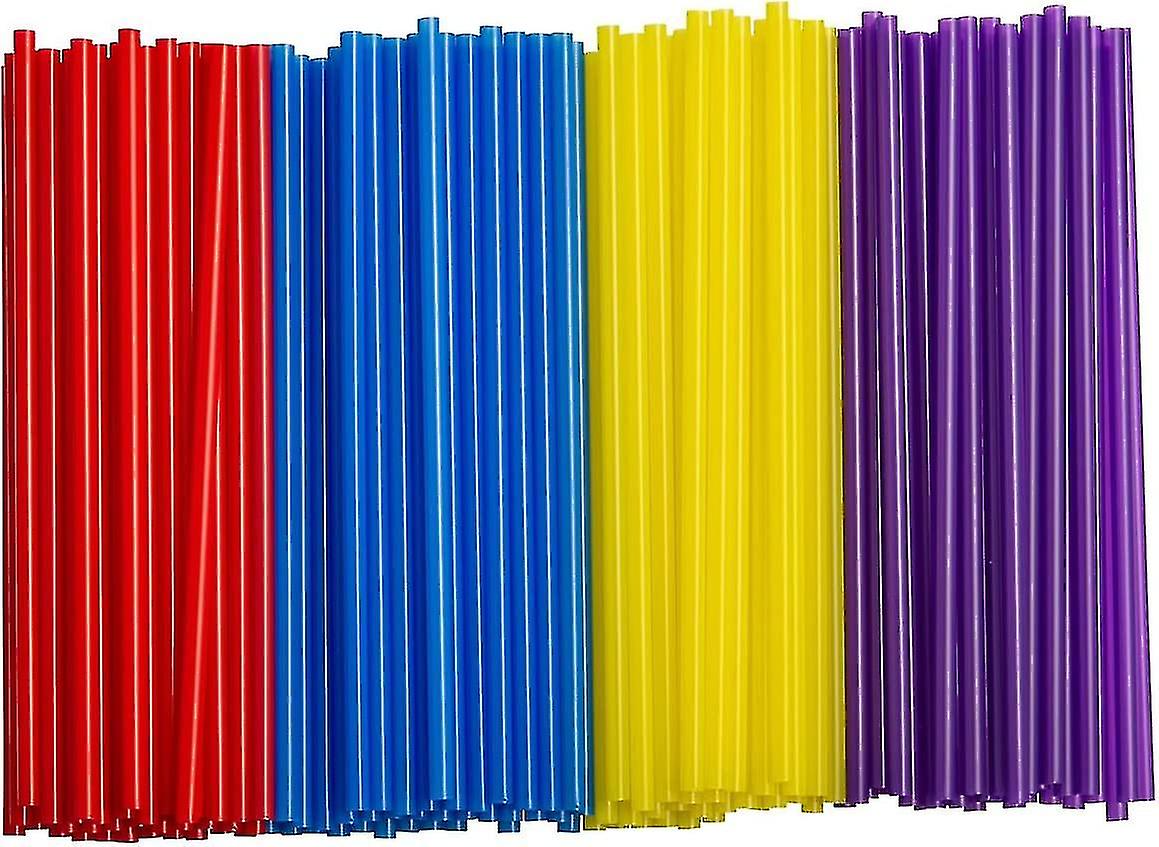 [500 Pack] Disposable Plastic Drinking Straws - 10" High - Assorted Colors