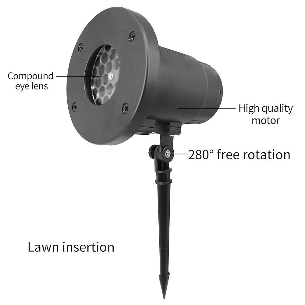 Projection Light Ground Insertion Snowflake Remote Control Christmas LED Lamp Outdoor Waterproof