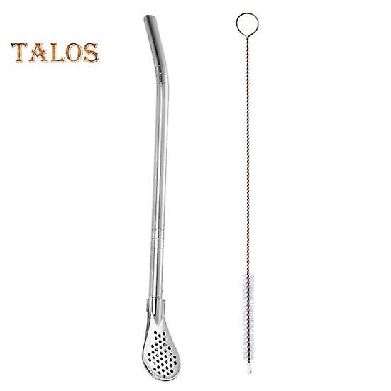 Tee Trinkhalme Löffel Filter Bunt Edelstahl mit Bürste Gleichmäßiges Netz Wiederverwendbares Kürbis-Tee-Werkzeug