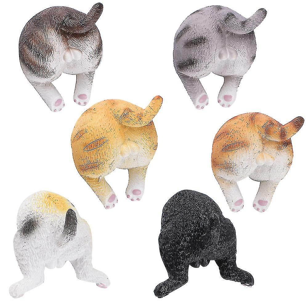 6pcs Cat Butt Refrigerator Magnets,funny Decorative Fridge Magnets