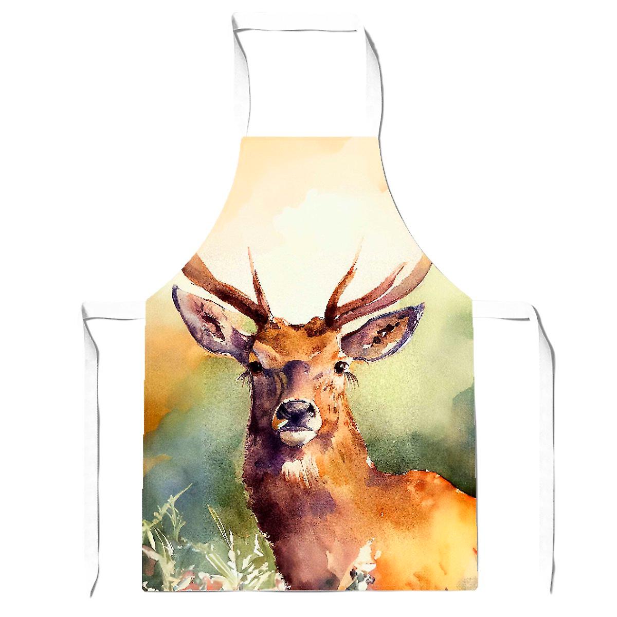 Splendid Stag Watercolour Apron