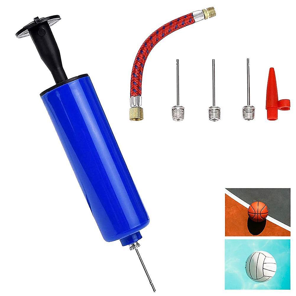 7-piece set (4 air needles, 1 air tube, 1 air nozzle, 1 6-inch air pump is 1 set (7 pieces)) (A)$ Portable manual air pump 6-inch dual-purpose needle