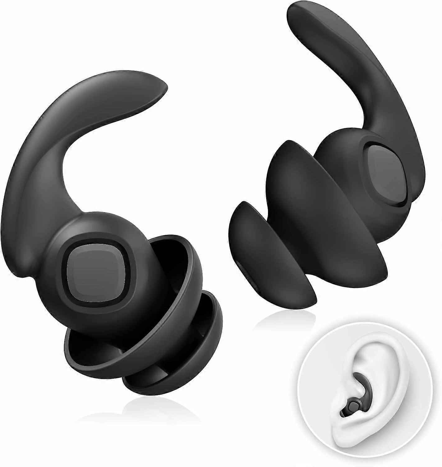 Noise Reduction Earplugs For Sleeping,2 Pairs Of Reusable Soft And Comfortable Silicone Earplugs For Sleeping, Concerts, Motorcycle And Hearing Prote