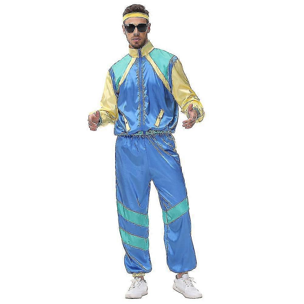 80s 90s Hip Hop Costume Retro Tracksuit Shell Suit Party Dress For Men Women Kjp