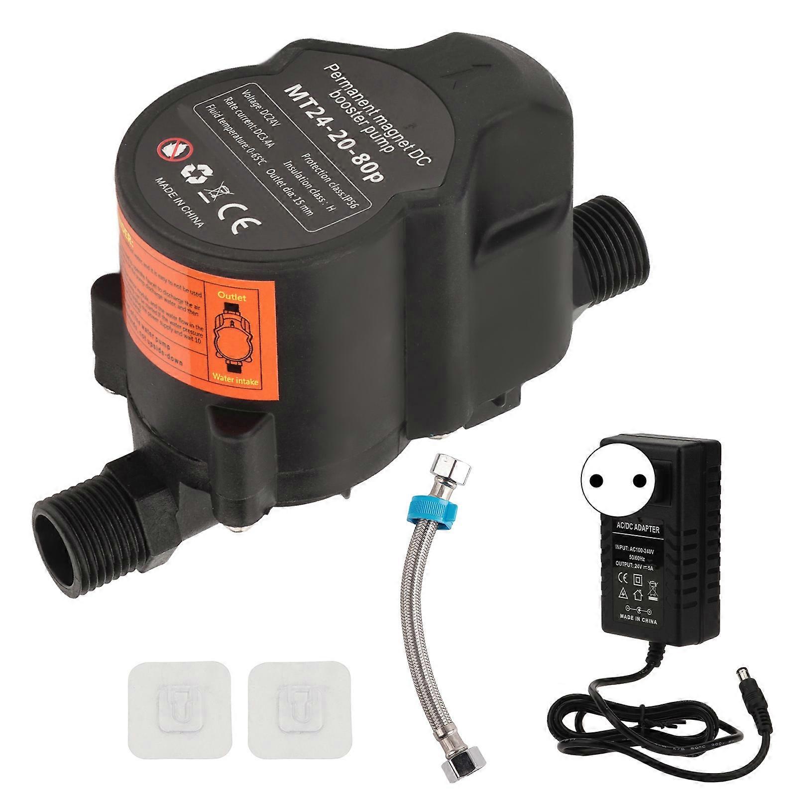 Water Pressure Booster Pump Fully Automatic Low Noise Small Shower Booster Recirculating Pump DC 24V EU Plug 100?240V