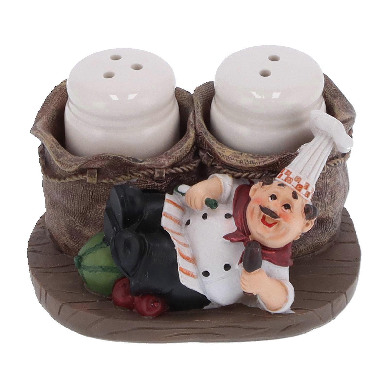 Chef Figurine Decoration Simple Cute Pepper Bottle Decorations for Kitchen Restaurant Desktop