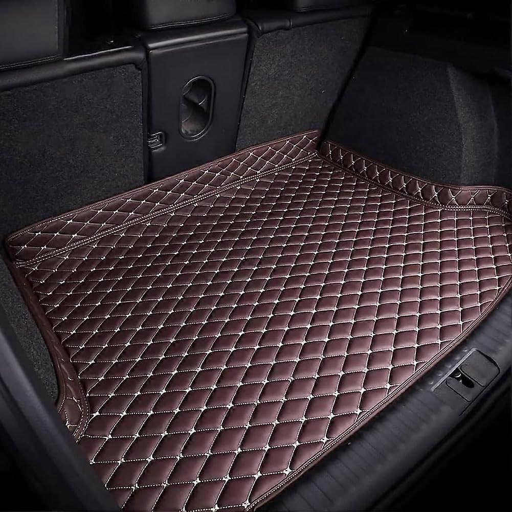 unique Car Leather Boot Liner Mats For 1 Series 2017-2018 (with net on the left side), Non-Slip Tailored Rear Trunk Mat Protector Pad Waterproof Lugga