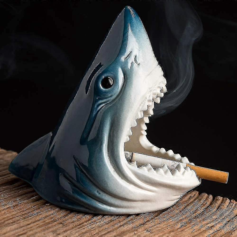 Ceramic Creative Animal Shark Ashtray Cigarette, Manual Ashtray