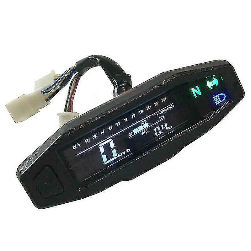 Lcd Digital Motorcycle Multi Gauge Bar Speedometer Odo Tachometer Gea ...