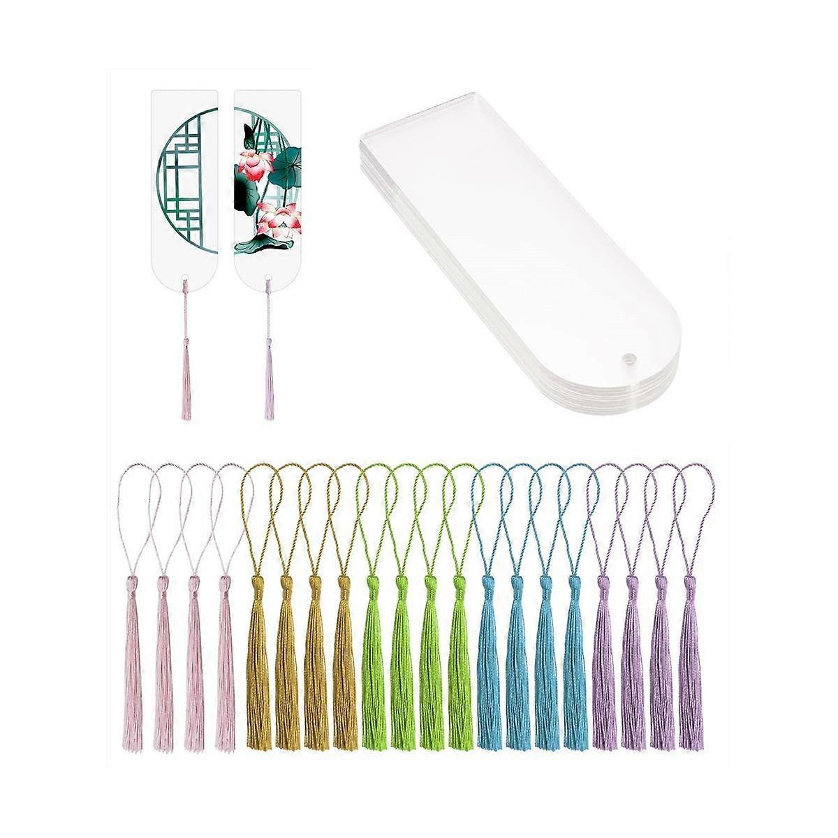 Transparentes Acryl-Lesezeichen, Lesezeichen, DIY, unvollendet, Farbe, Auflistung, Anhänger