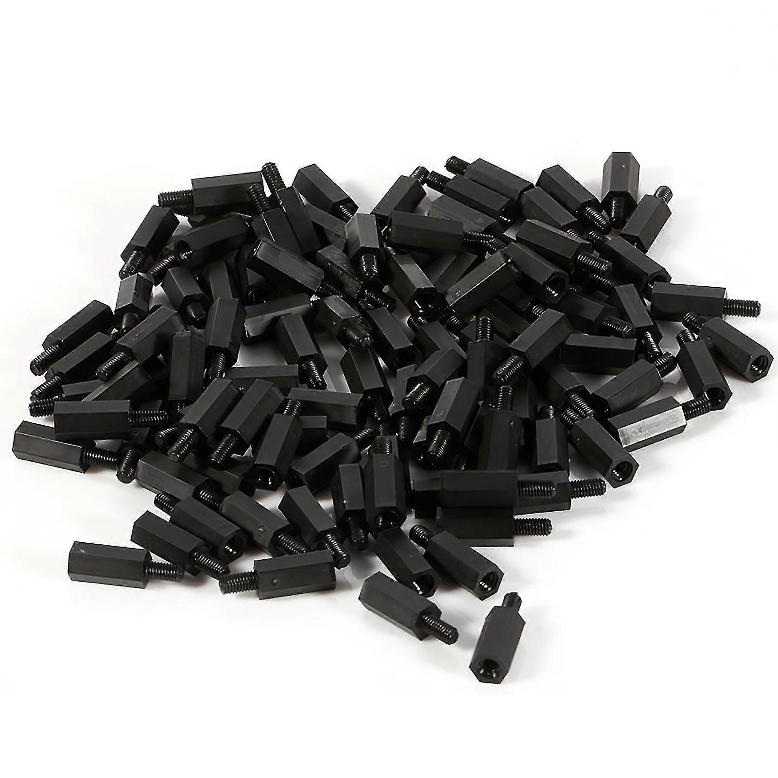 M2M3M4PlasticNylonHexMaleFemaleSpacerRoundHeadScrewNutSet-100pcs