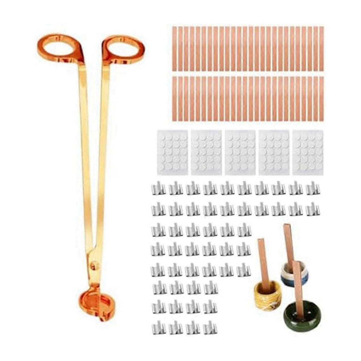 Wood Wicks for Candles, Wooden Wicks with Wick Trimmer Cutter, Wood Wick Candle Making Kit for DIY