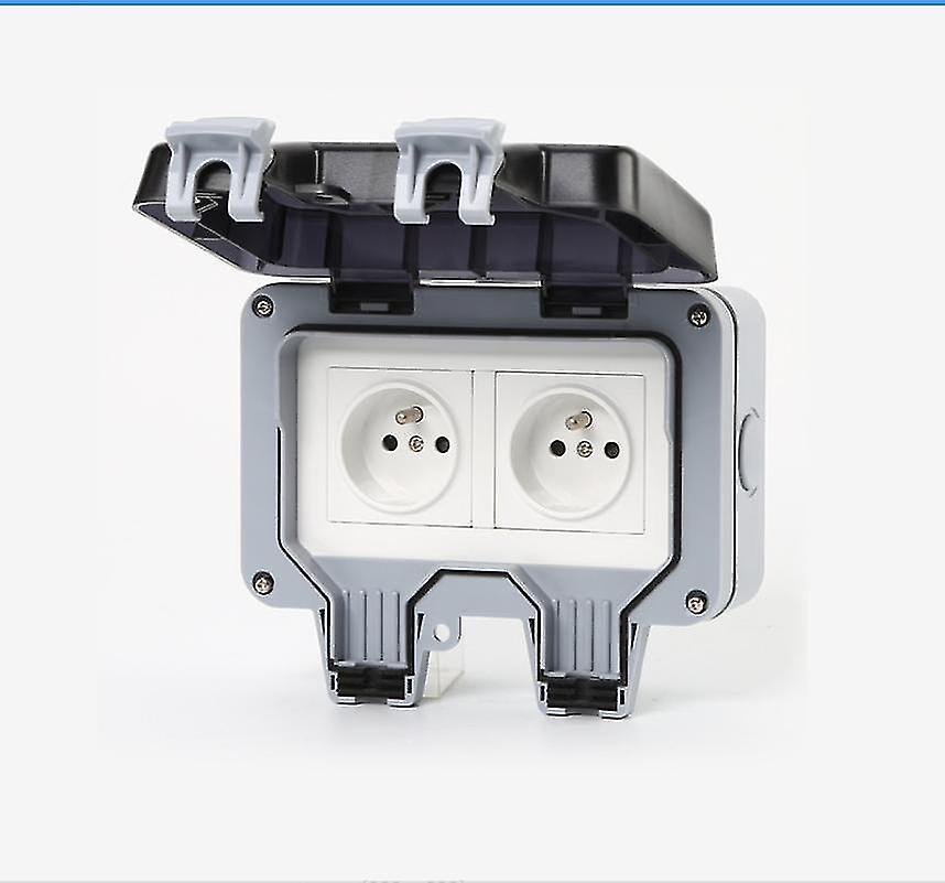 Waterproof Socket Double Outdoor Power Socket Ip66 Waterproof Wall Socketc p