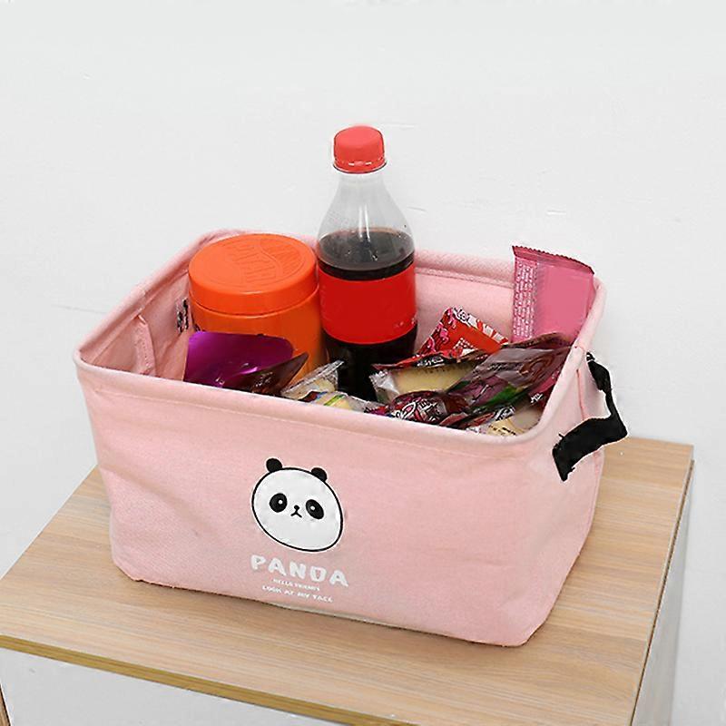 Panda Storage Basket Simple Fabric Folding Square Box Home Cotton and Linen Storage Square Box