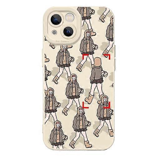 For iPhone 15 Liquid Silicone Pedestrians Pattern Mobile Phone Case