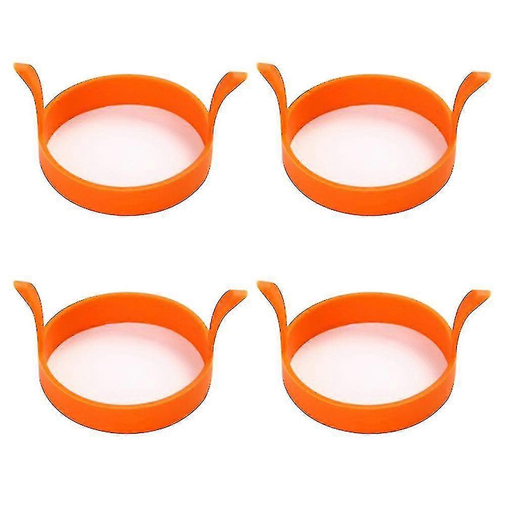 Egg Rings Silicone For Fried Eggs, Non Stick Egg Cooking Rings,round Pancake Mold,non Stick Silicone Ring For Eggs, 4 Pack Fried Egg Mold With An Oil