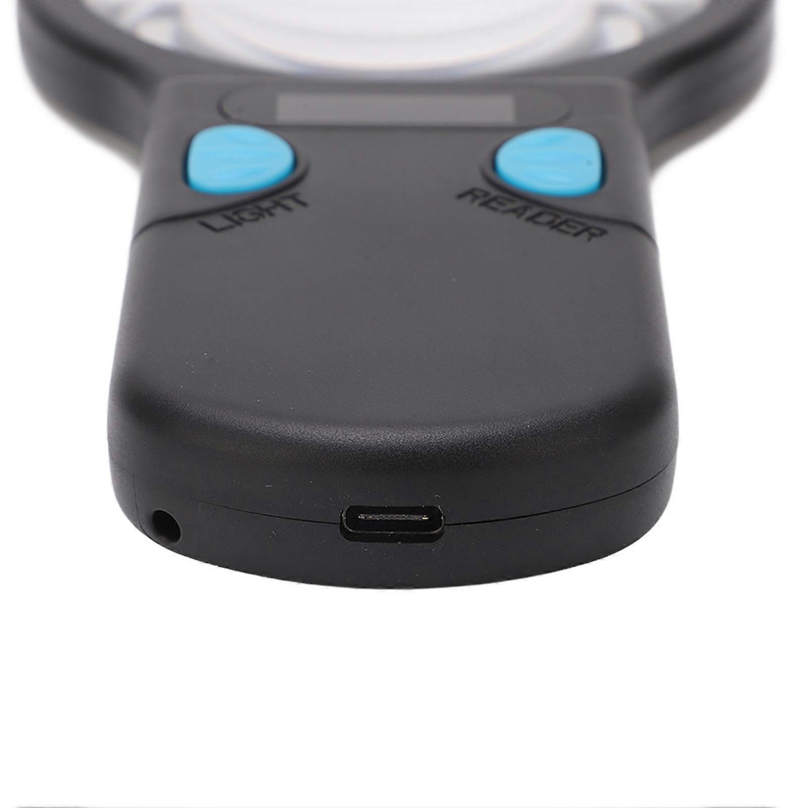 Pet Microchip Scanner with Magnifying Glass LED Light Animal RFID Chip Reader for Dog Cat Pig
